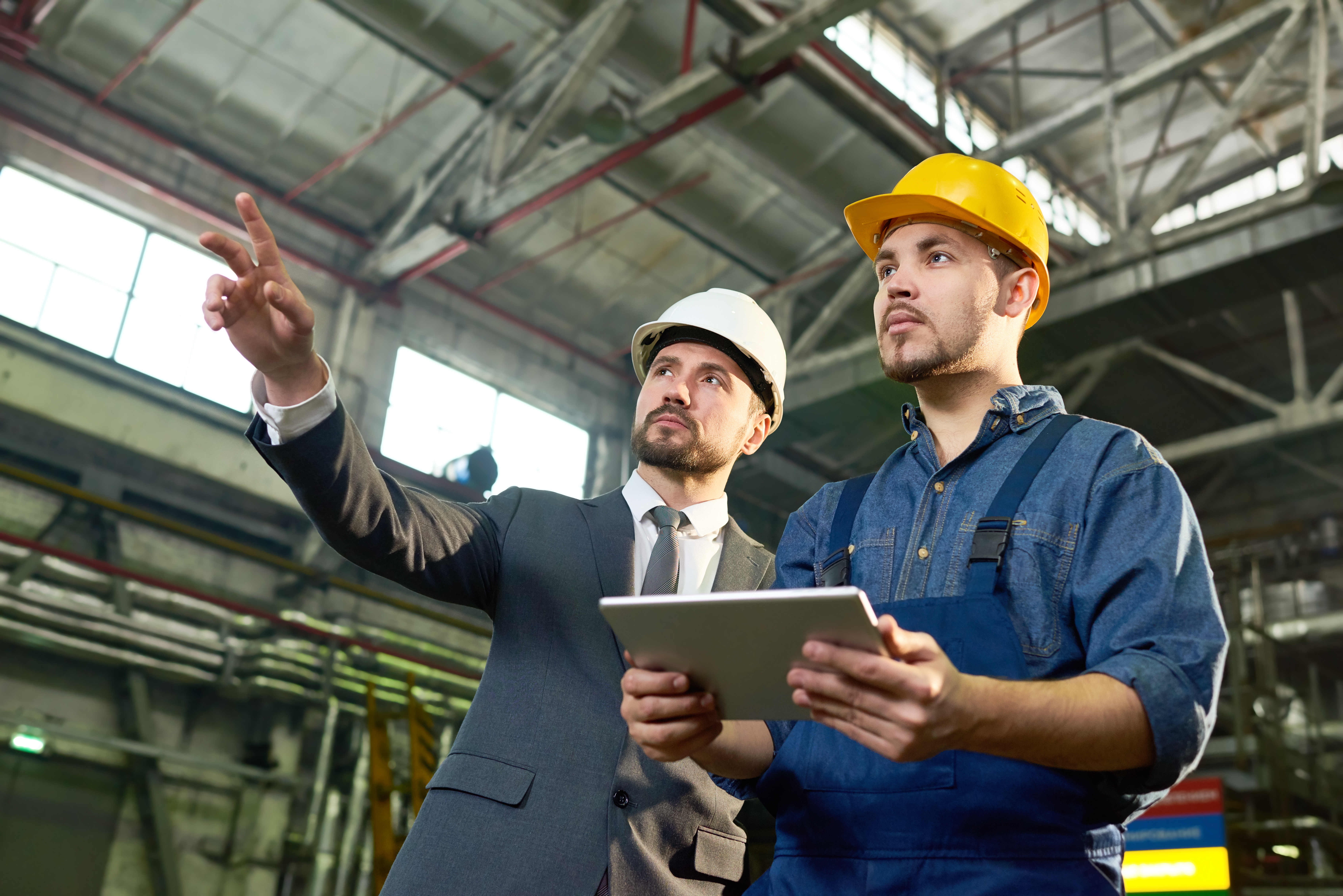 Engineers planning at the factory